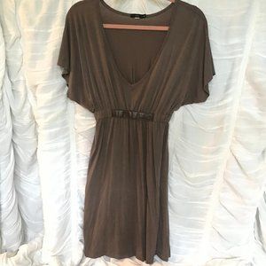 Lux Flowy Dress, Cinched Waist w/ Belted Detail